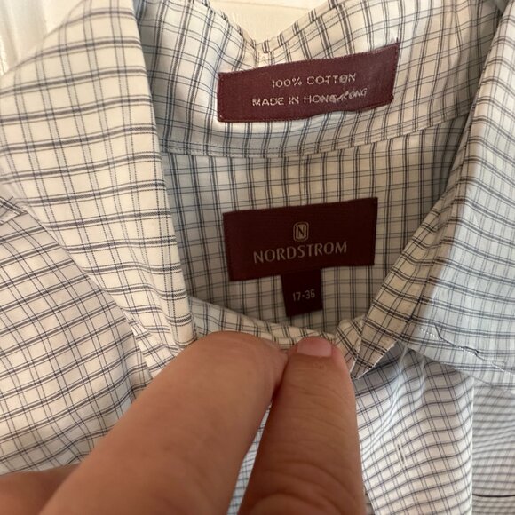 Lot of 3 Nordstrom Men’s Dress Shirts - Size 17-36 Tailored Fit - Picture 2 of 7